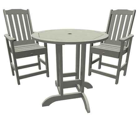 Highwood Usa Lehigh 3pc Round Counter Height Outdoor Patio Furniture Dining Set AD-CNL36-CGE
